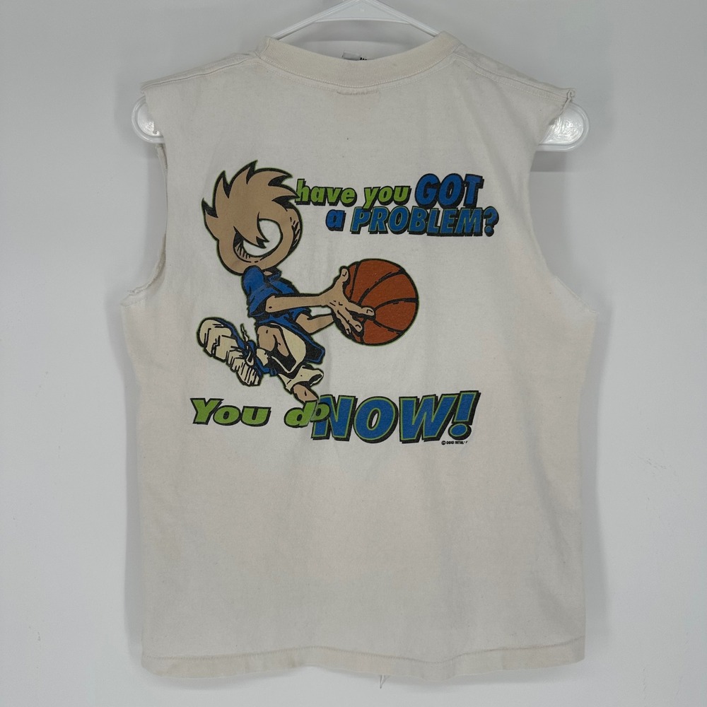 Vintage 90s Chump by OGIO Basketball Cropped Tee Shirt White Mens Medium USA